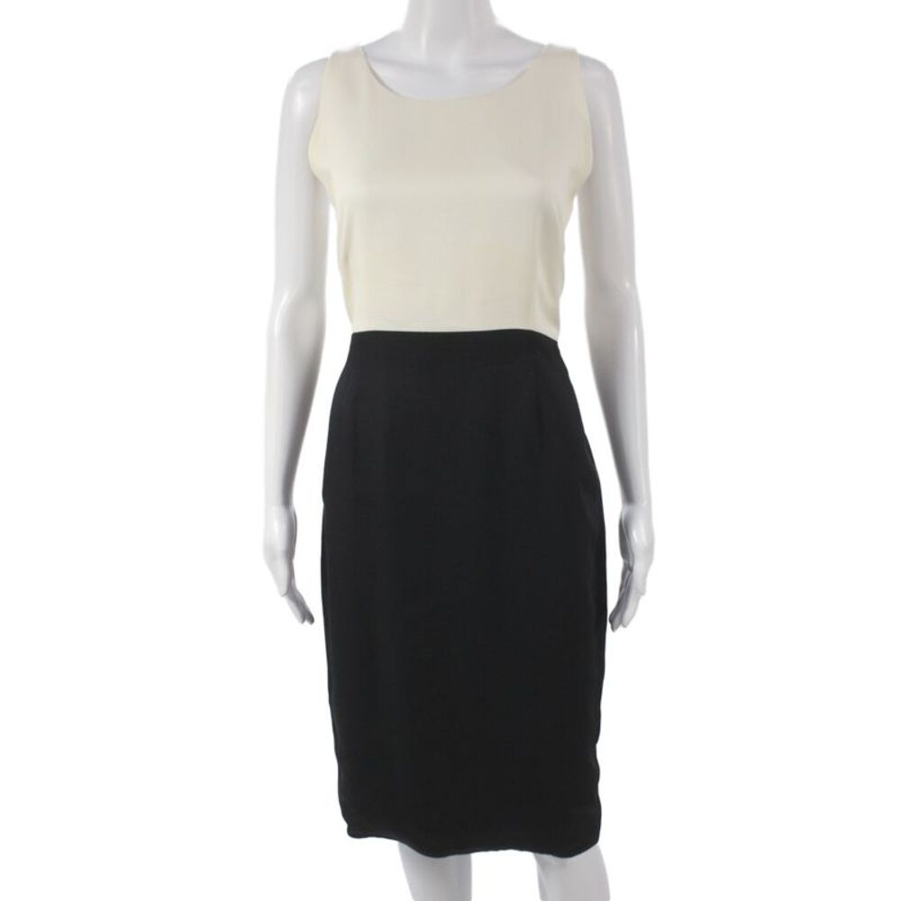 Sylvia Heisel Women Sheath Dress Black Colorblock Knee Length Size 12